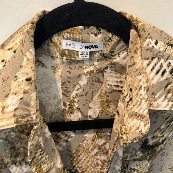 Satin Finish MIDI Shirt Dress ,Long Sleeve, Button Front, 100% Polyester - Picture 2 of 7